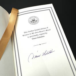 3084 written in my own hearts blood diana gabaldon signature