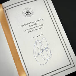 3751 Xenocide Signed Card signed title page